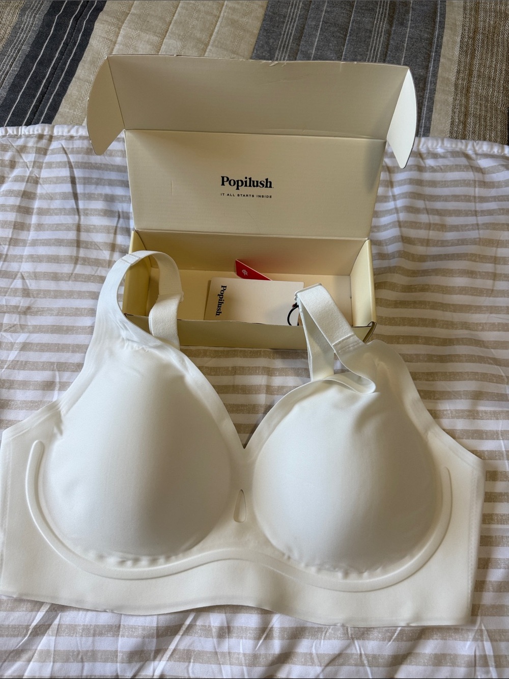 Popilush Seamless White Everyday T-Shirt Bra